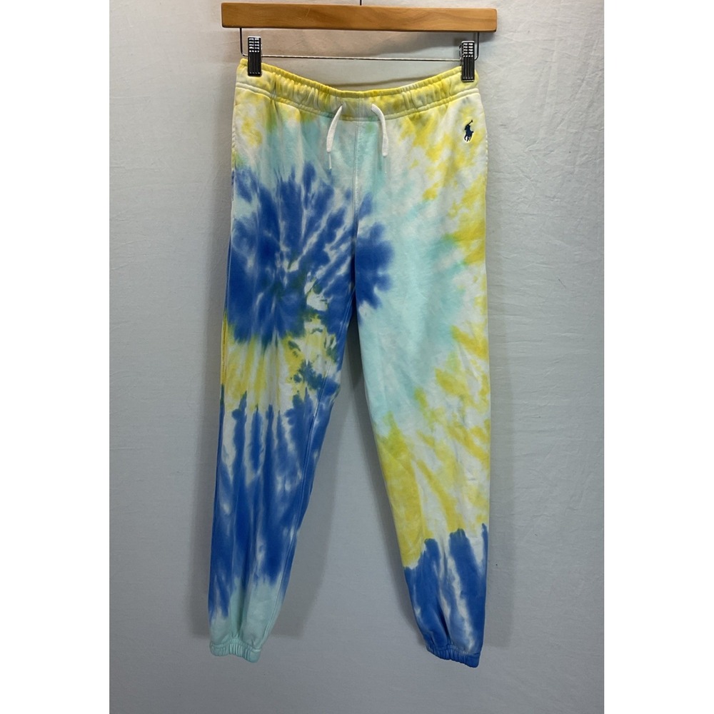 Polo Ralph Lauren Kids Tie Dye Joggers sweatpants Youth LG (12-14) blue‎ yellow